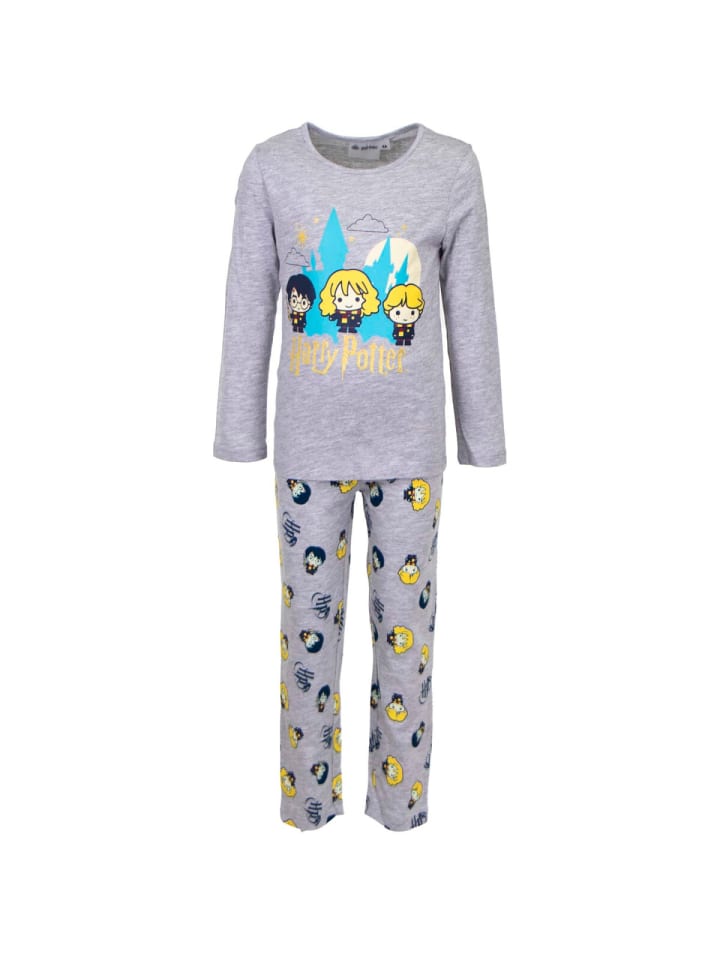 Harry Potter Harry Potter Nachtwäsche Schlafanzug aus Baumwolle Pyjama-Set in Grau 2 günstig kaufen onesize