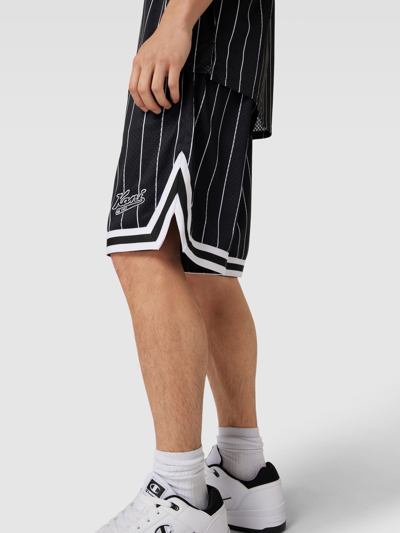 Sweatshorts mit Label-Patch Modell 'Varsity' in schwarz