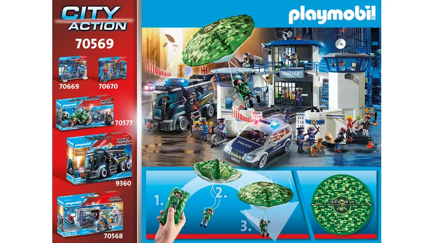 PLAYMOBIL 70569 - City Action - Polizei-Hubschrauber: Fallschirm-Verfolgung