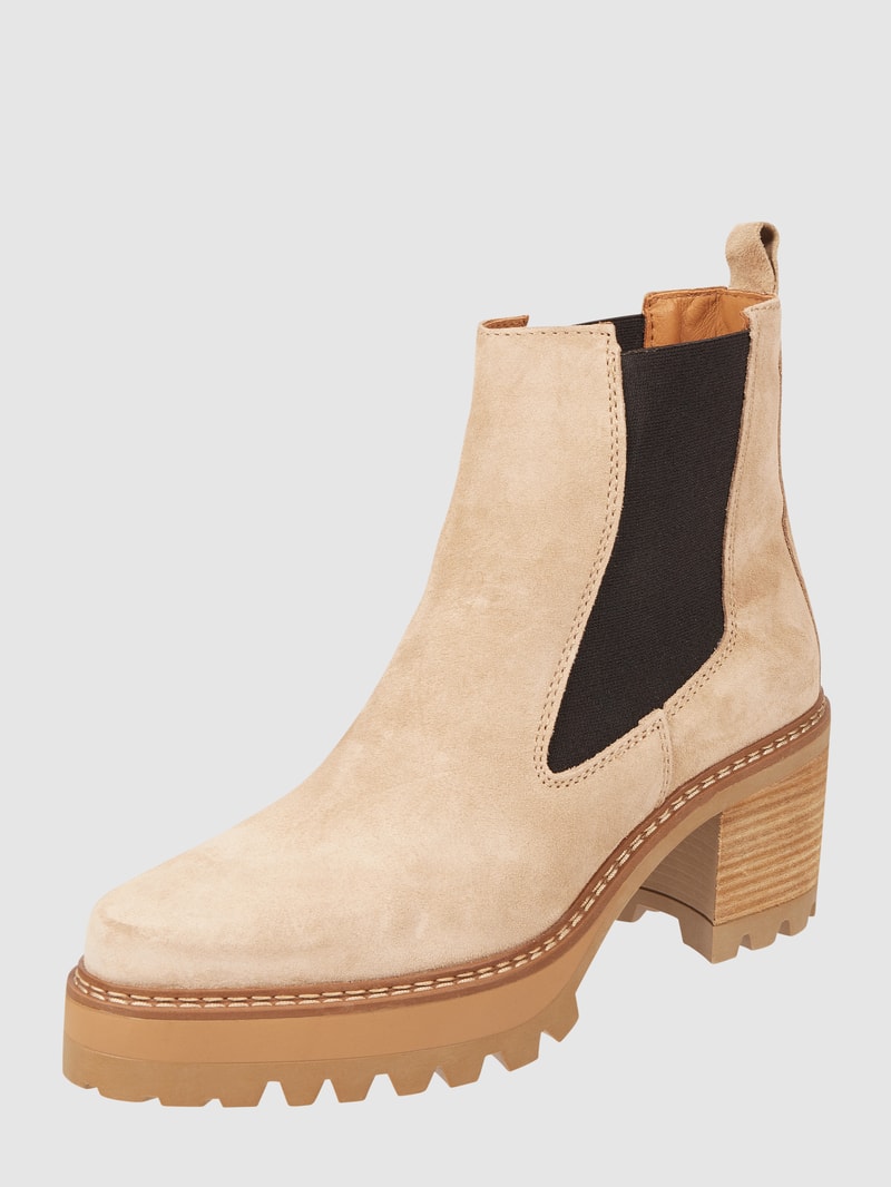 Chelsea Boots aus Veloursleder in camel