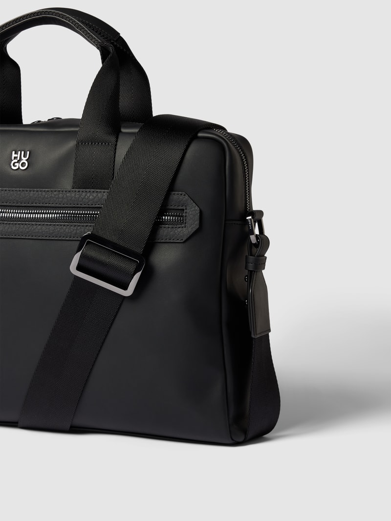 Laptoptasche mit Label-Detail Modell 'Elliott' in schwarz