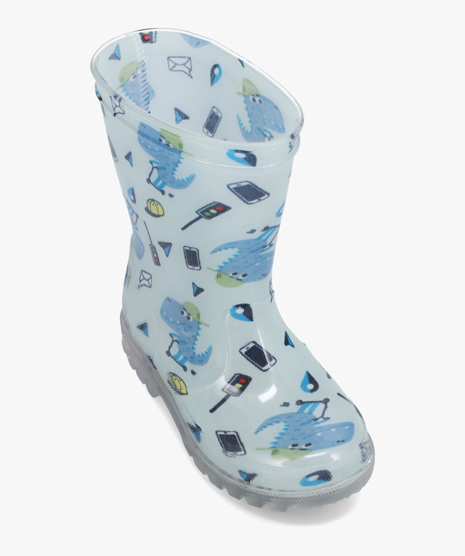 Bottes de pluie Garçon imprimées streetwear dinosaures gris | GEMO