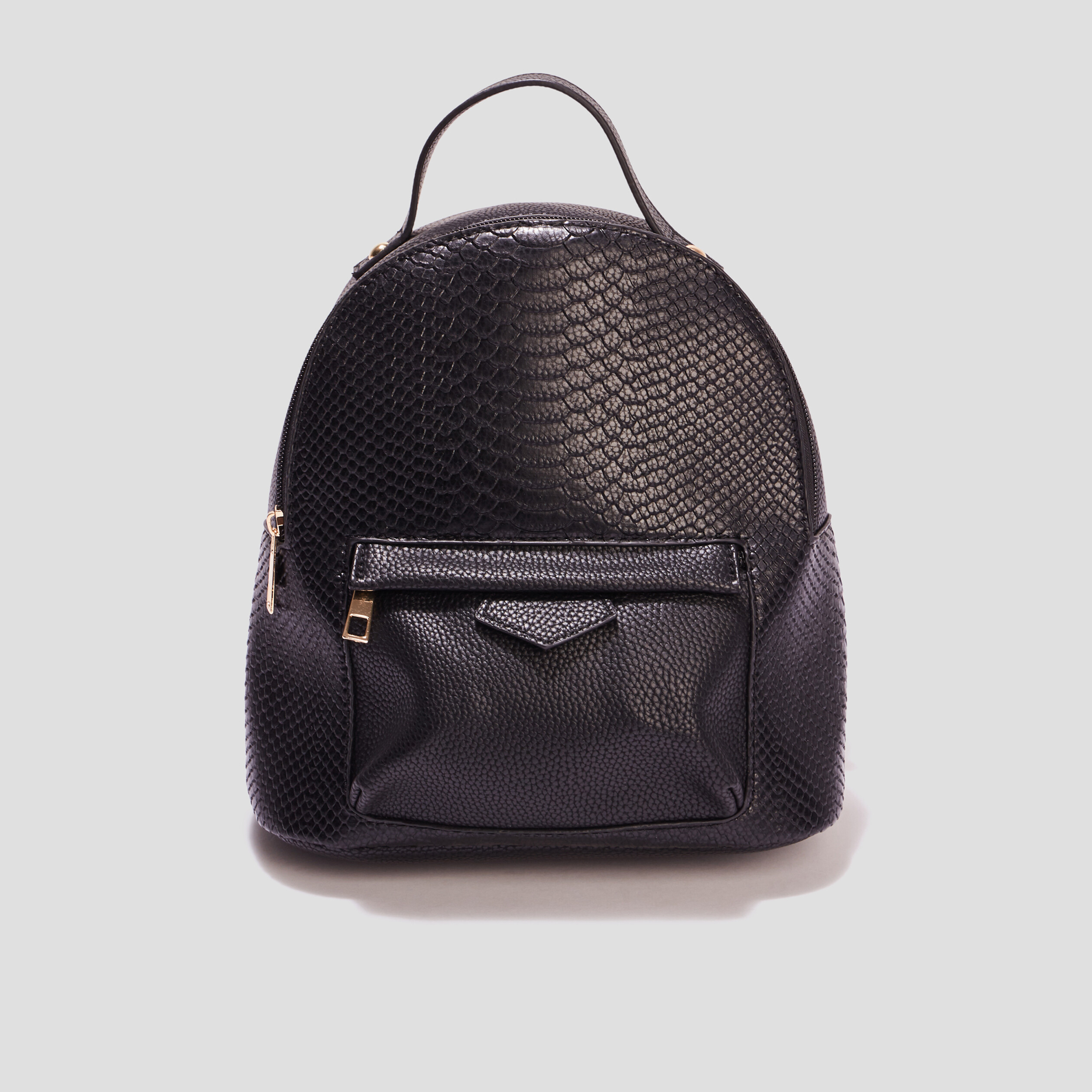 Sac à dos aspect croco noir femme | La Halle
