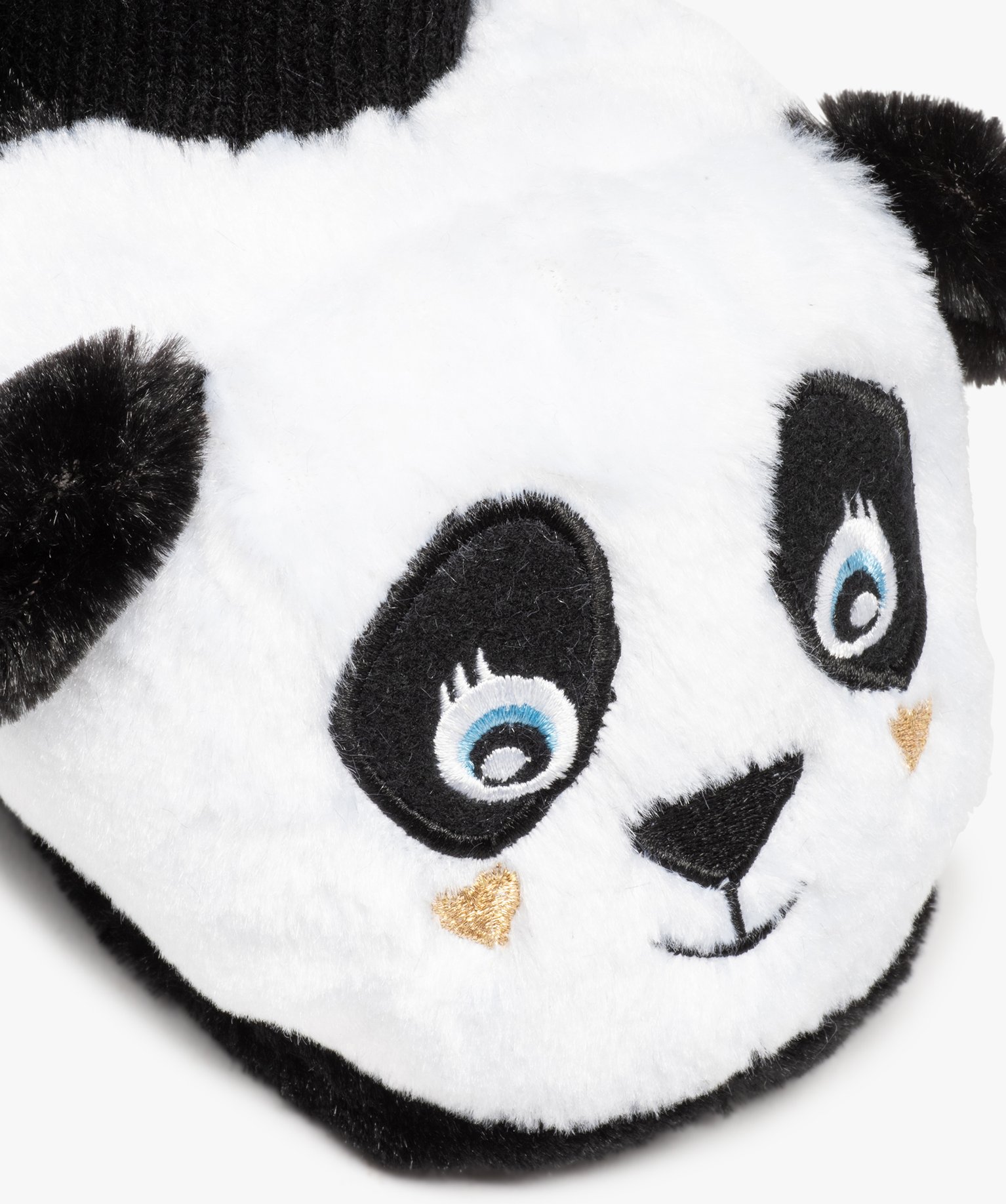 Chaussons fille 3D panda avec col chaussette blanc | GEMO