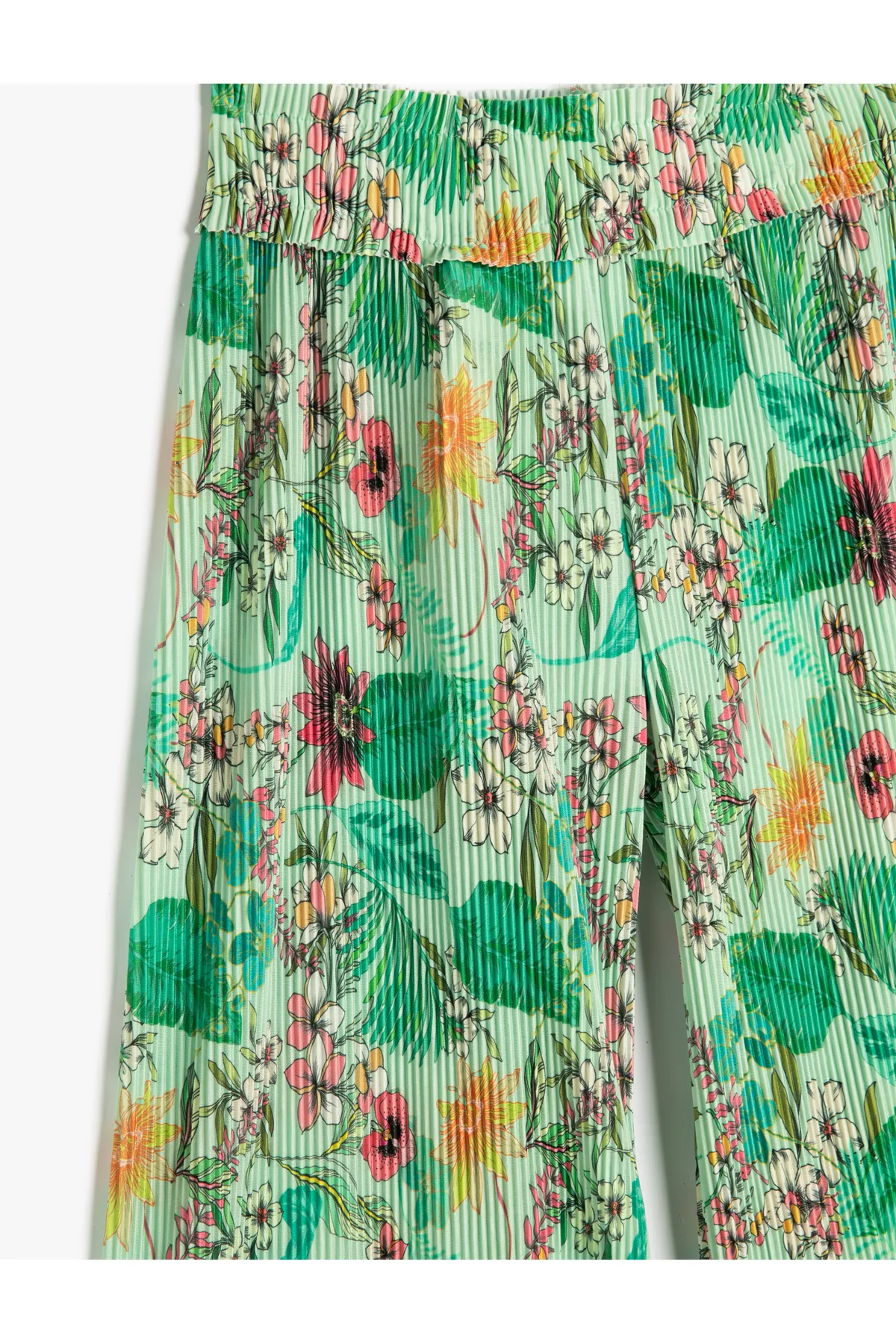 Koton  Palazzo-Hose mit weitem Bein, geblümt, elastische Taille, plissiert