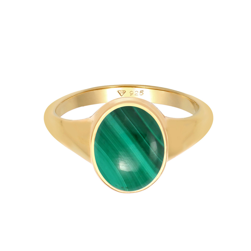 Elli PREMIUM Elli PREMIUM Bague Bague pour dames en argent sterling 925 plaqué or, vert élégan Bague