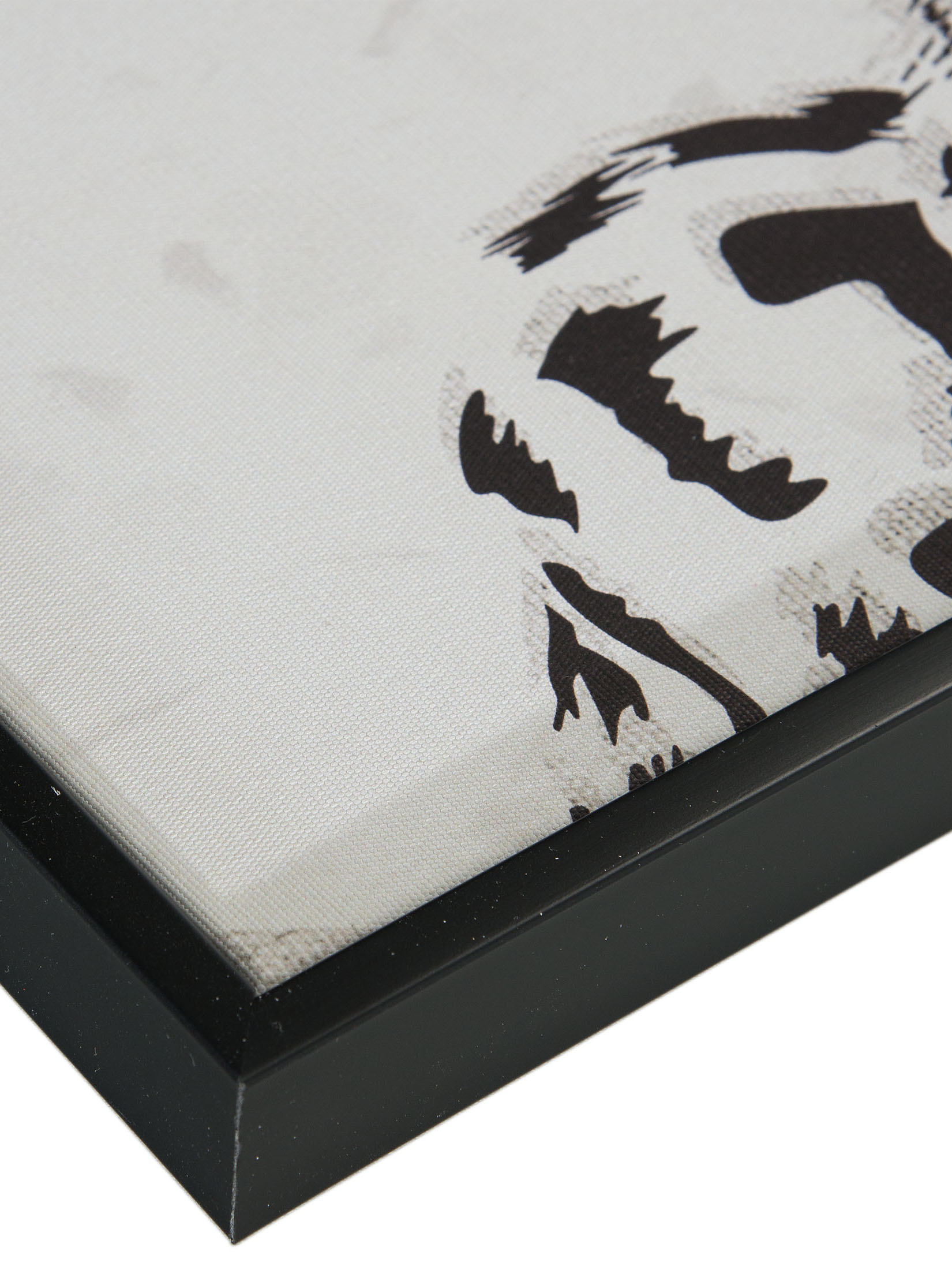 Leopard Leinwand-Druck-gerahmt, Schwarz/Weiss