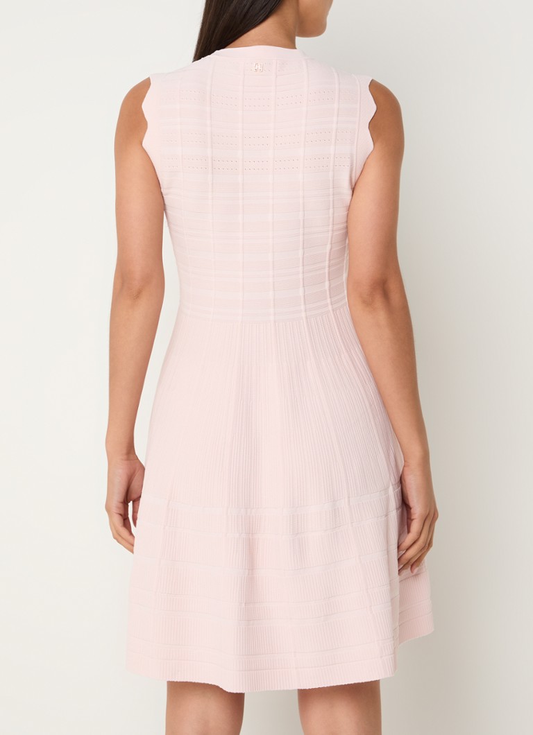 Rochie scurtă texturată cu guler rotund Fifth House Celia