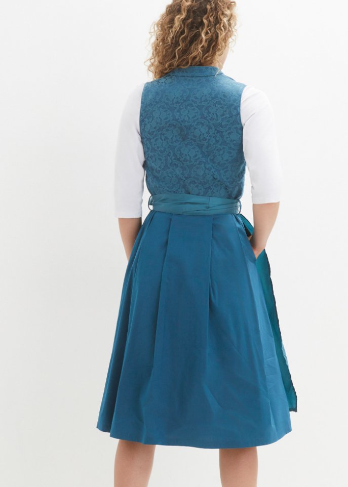 Dirndl mit Jacquardmuster und Schürze in Midilänge (2-tlg.Set)