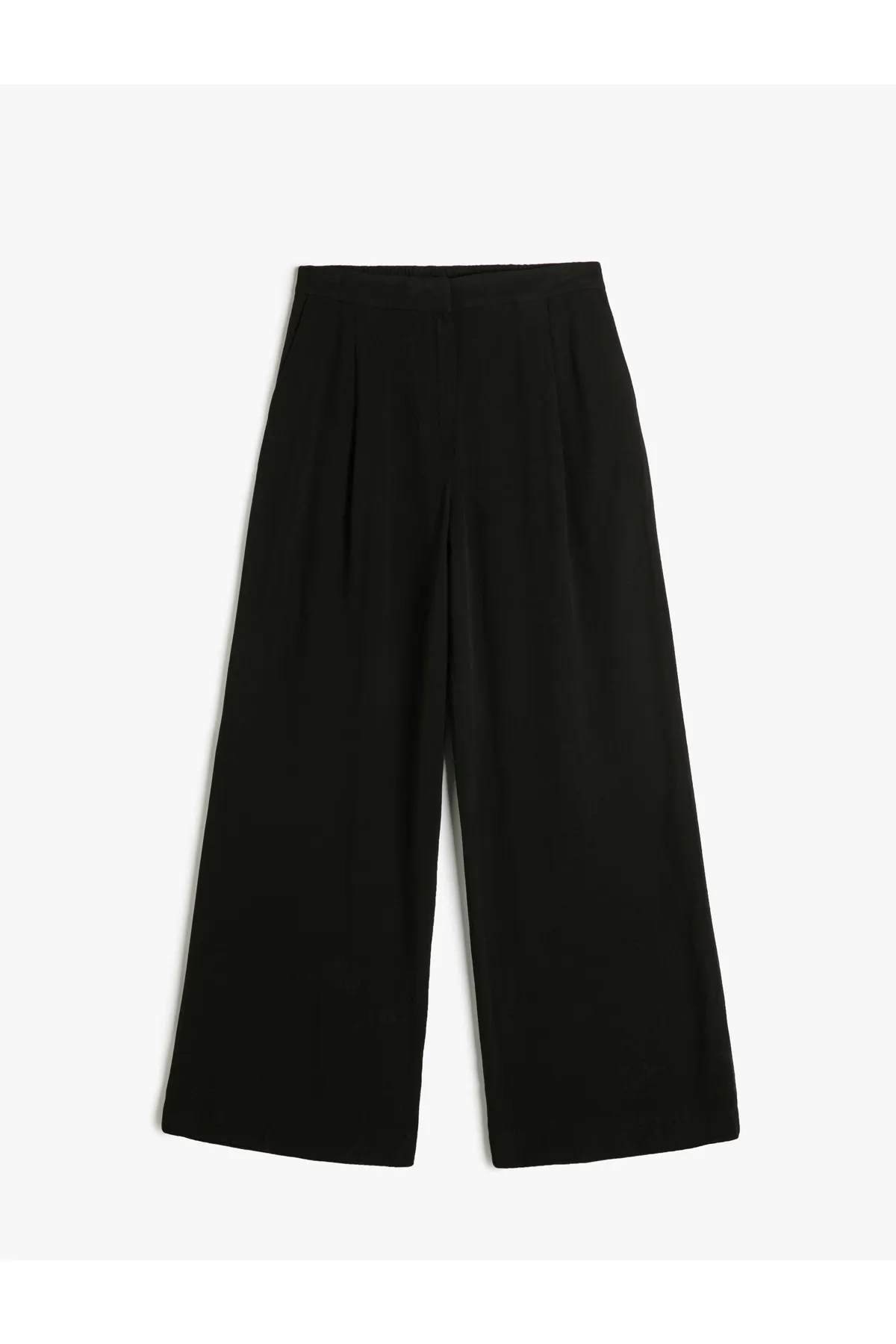 Koton  Hose mit weitem Bein aus Viskose-Leinen-Mischgewebe mit normaler Taille