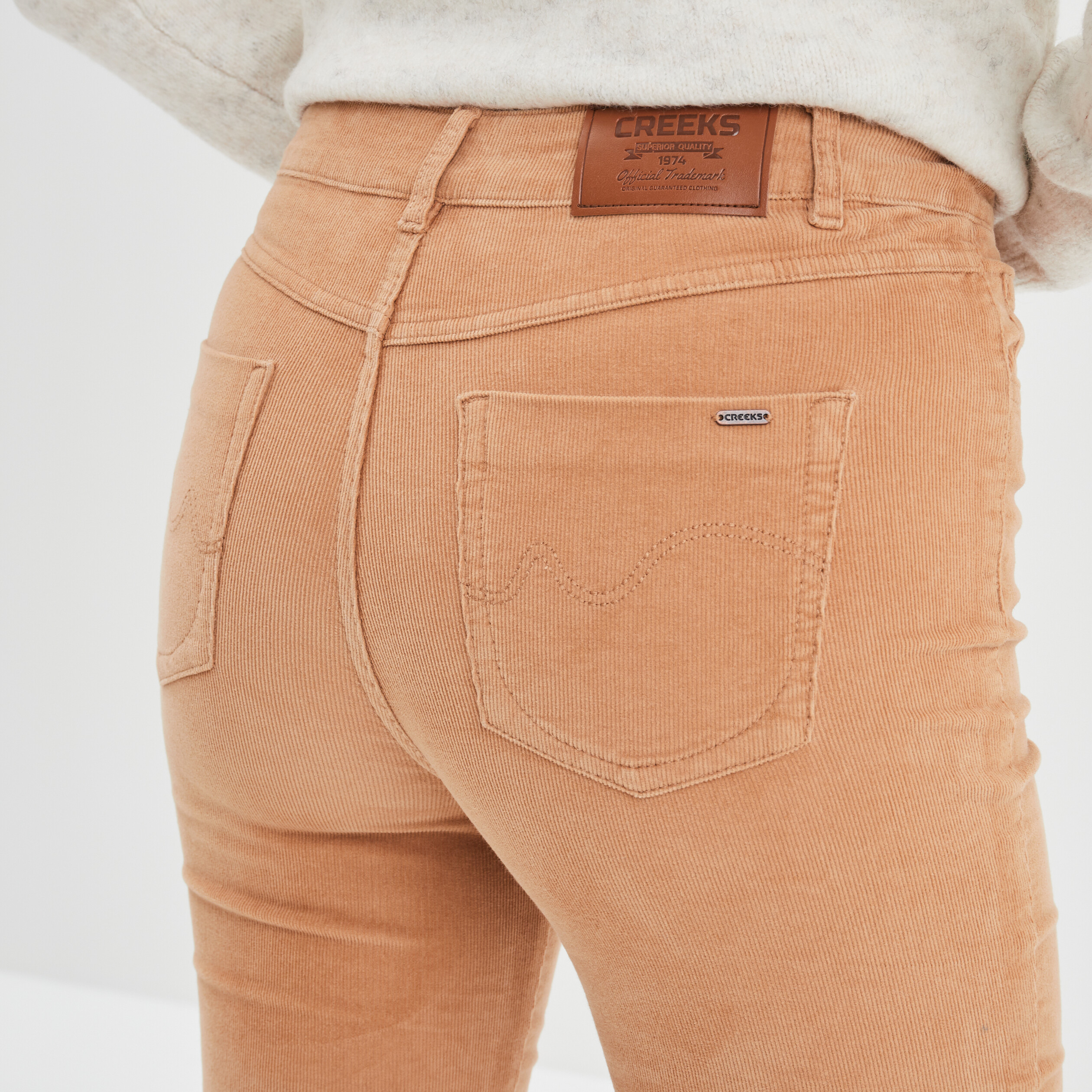 Pantalon velours flare taille standard marron clair femme | La Halle