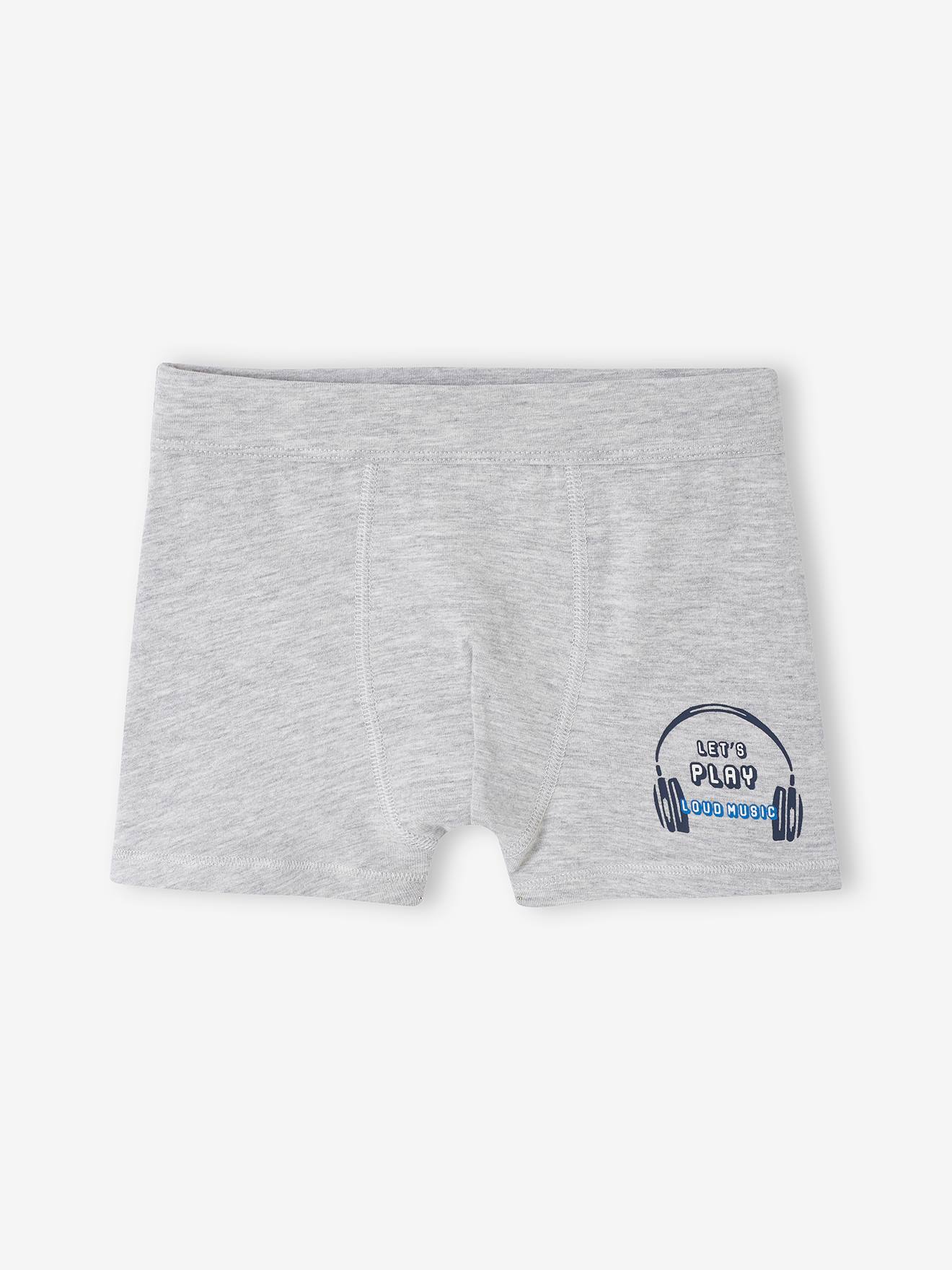 Vertbaudet 7er-Pack Jungen Boxershorts mit Bio-Baumwolle, Bären - königsblau