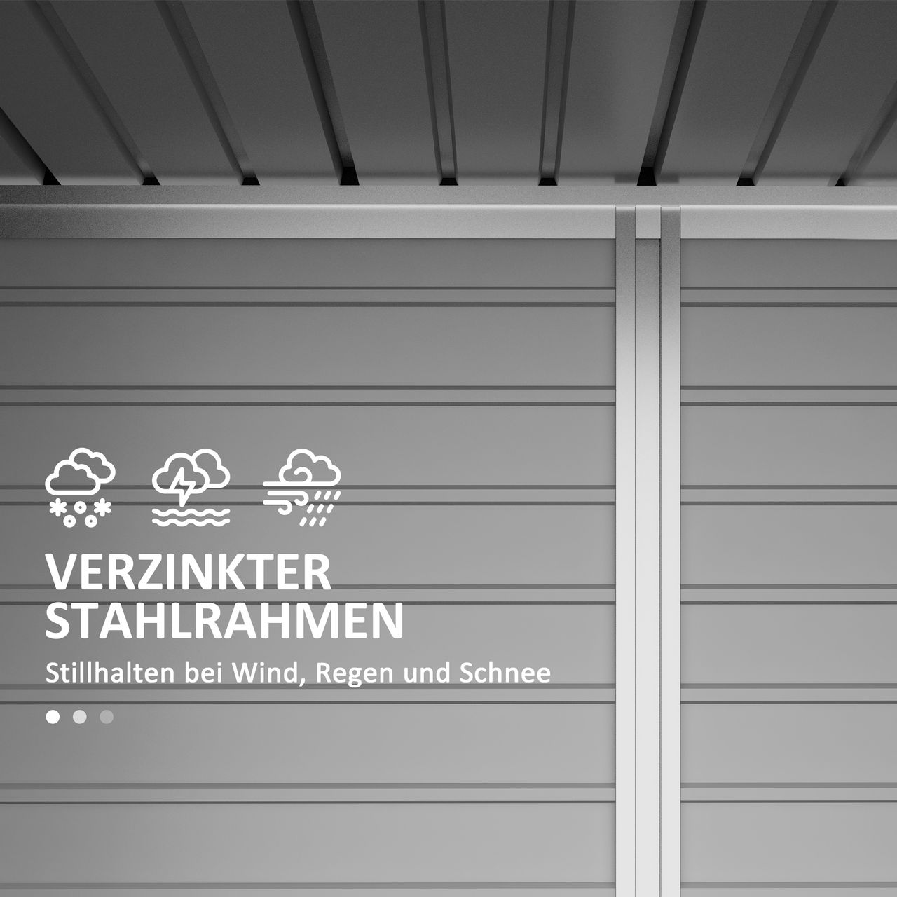 Outsunny Outsunny Gerätehaus aus Stahl, 2,7 m² Geräteschuppen mit Doppeltür, Schloss Grau
