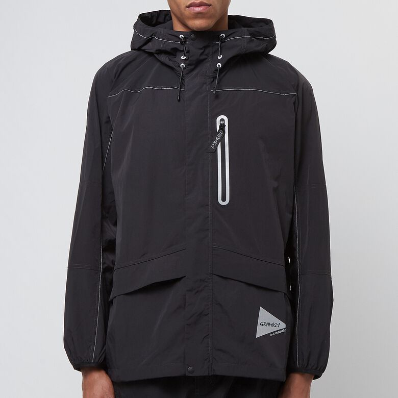 Gramicci x And Wander Patchwork Wind Hoodie black