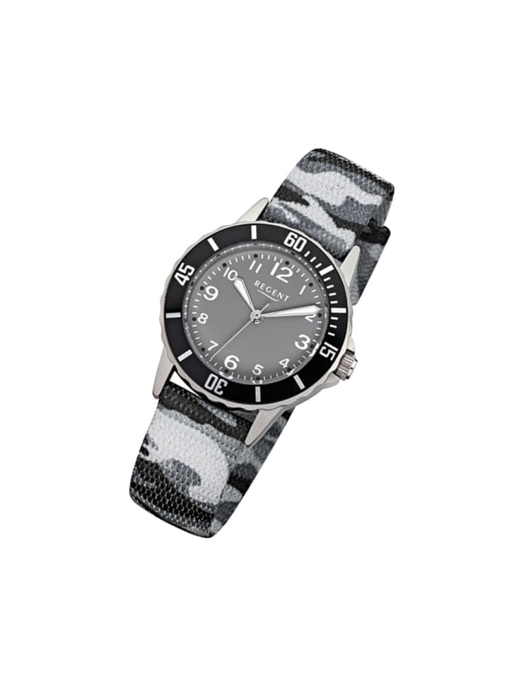 Regent Armbanduhr Regent Kinderuhren grau, schwarz mittel (ca. 32mm) günstig kaufen onesize
