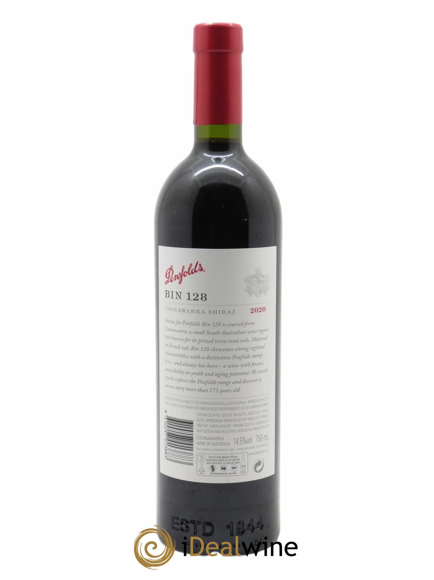 Coonawarra Penfolds Wines Bin 128 Shiraz  2020 - Lot de 1 Bouteille