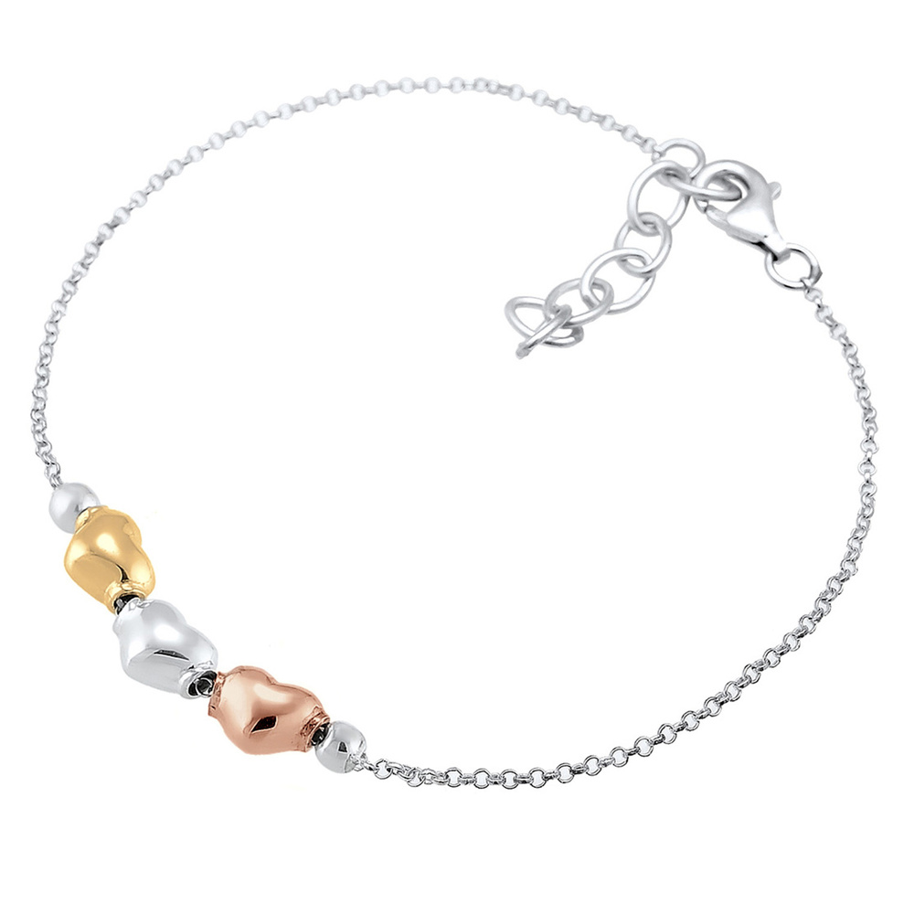 Elli Elli Bracelet Elli bracelet coeur amour trois couleurs 925/1000 argent Bracelet