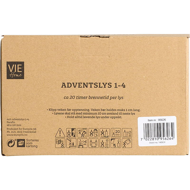 Vie Home Adventslys 4-pk 11 cm 1-4 lilla