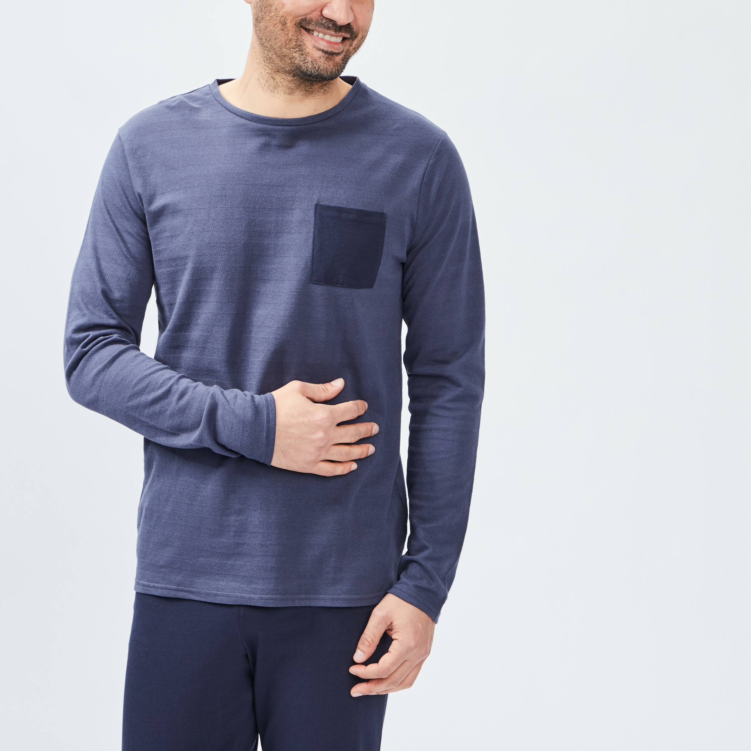 Ensemble pyjama 2 pièces bleu marine homme | La Halle