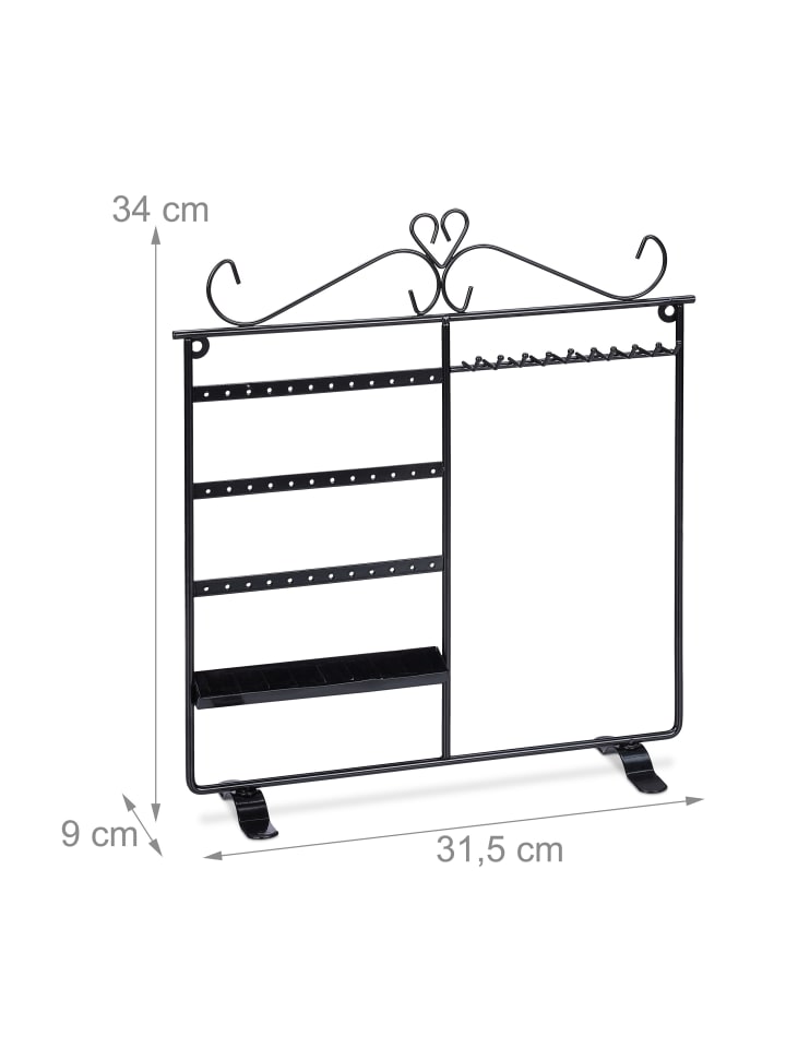 relaxdays Schmuckhalter in Schwarz - (B)31,5 x (H)34 x (T)9 cm günstig kaufen onesize