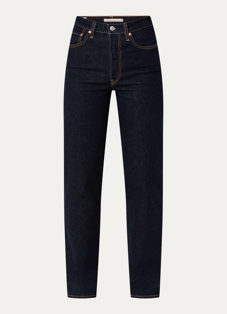 Levi's Ribcage high waist straight leg jeans with dark wash