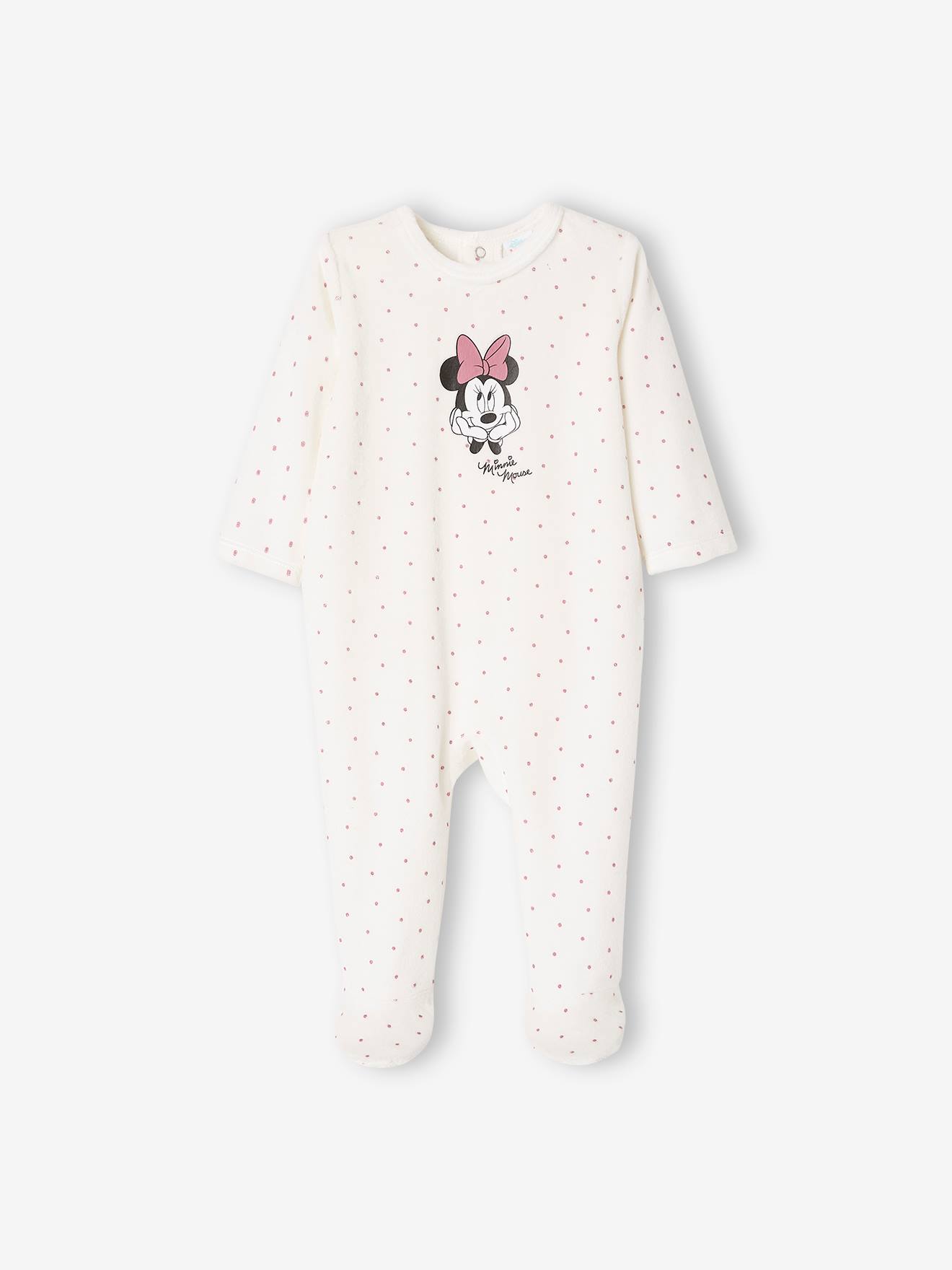 Lot de 2 dors-bien fille DS® Minnie violet fonce uni avec decor