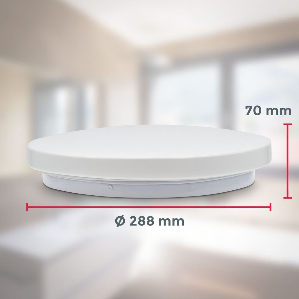 B.K.Licht Deckenleuchte Badezimmerlampe 12W CCT 1.200lm IP44 Weiß - BKL1526, Dimmfunktion, LED fest integriert, Farbwechsler, Kaltweiß, Neutralweiß, Warmweiß, Farbtemperatursteuerung 3000K-6500K Fernbedienung Weiß