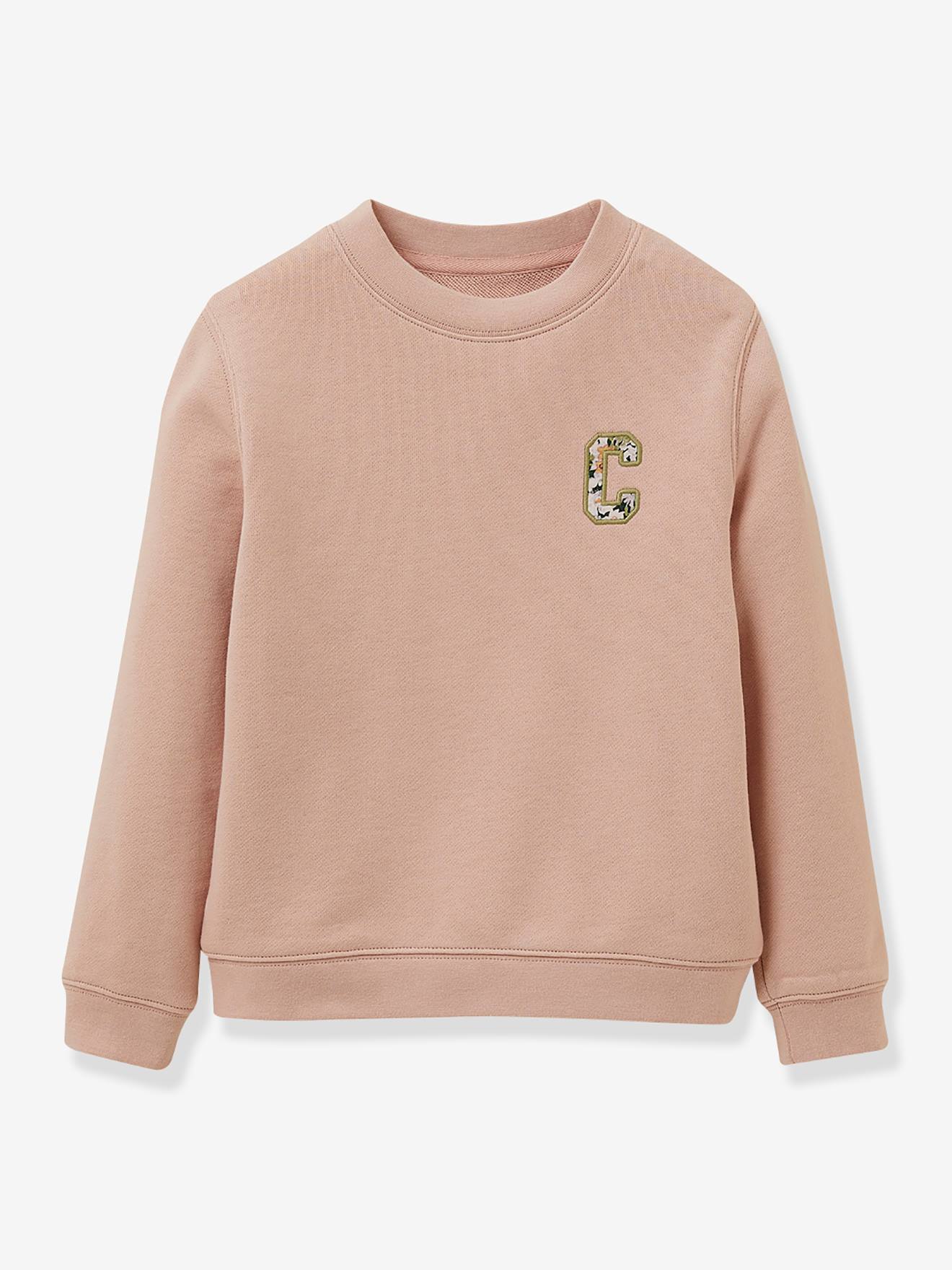 Cyrillus Besticktes Mädchen Sweatshirt CYRILLUS, Bio-Baumwolle - rosa