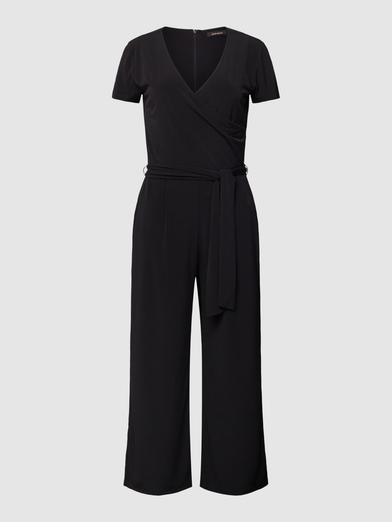 Jumpsuit mit V-Ausschnitt in schwarz