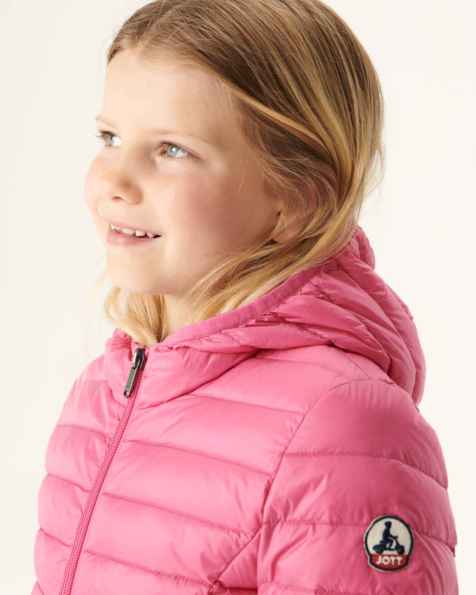 Doudoune légère à capuche enfant Rose intense Carla