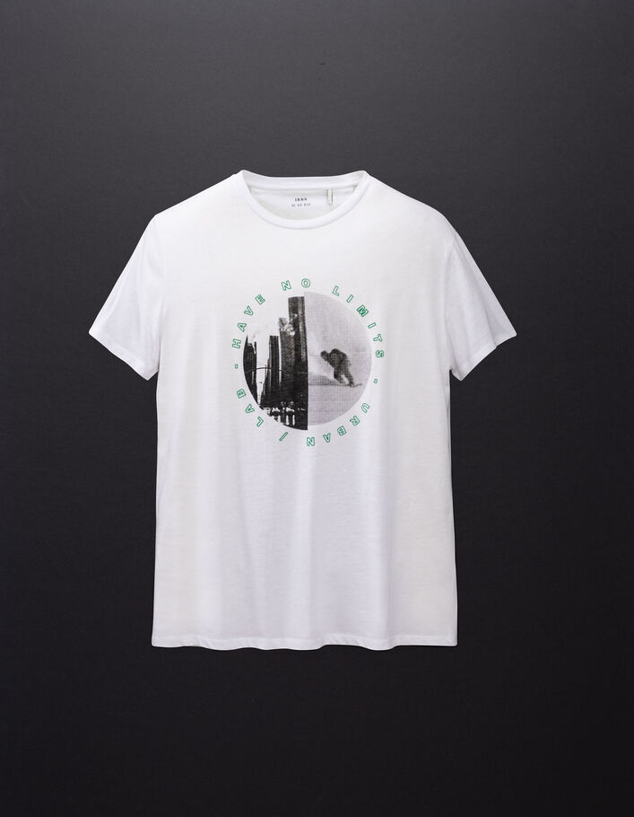 T-shirt blanc visuel buildings DRY FAST Homme