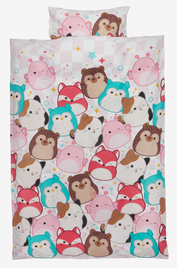 SQUISHMALLOWS sengetøysett 140x200 rosa