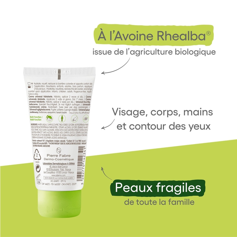 A-Derma Crème Universelle Hydratante 50ml Crème hydratatante