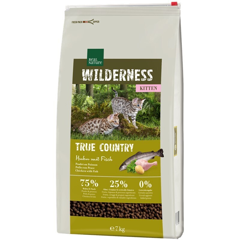 REAL NATURE Trockenfutter REAL NATURE WILDERNESS Kitten True Country Huhn mit Fisch 7 kg