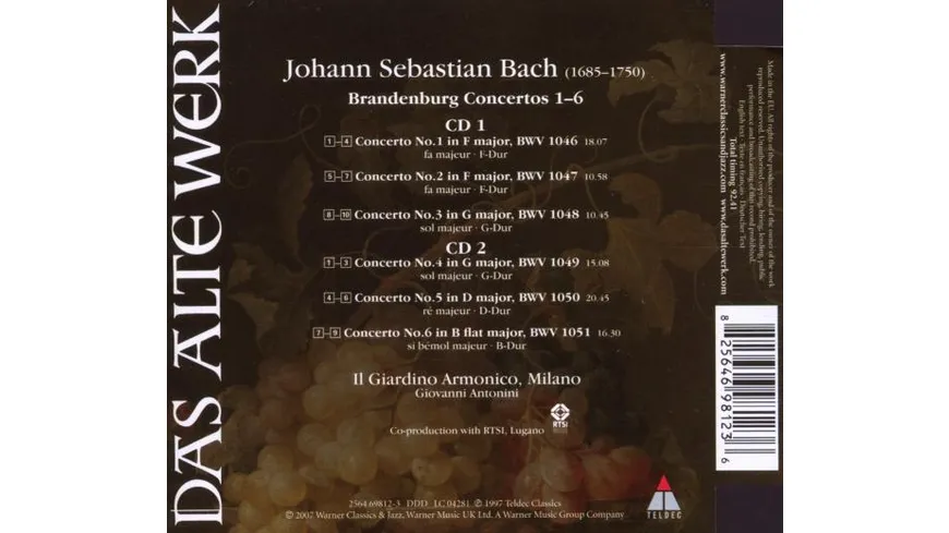 Brandenburgische Konzerte 1-6 DAW 50