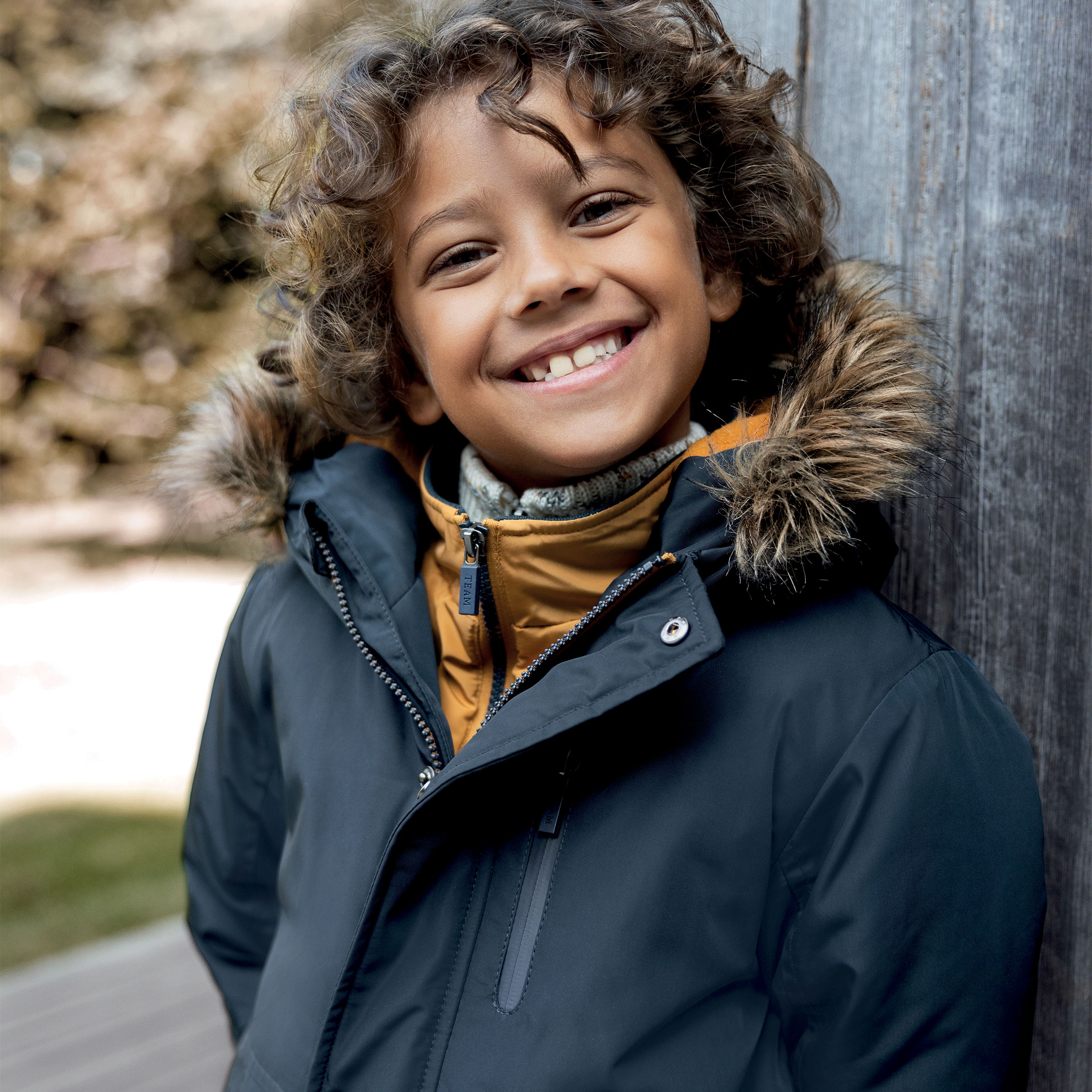 Parka droite doublée à capuche bleu marine garçon | La Halle
