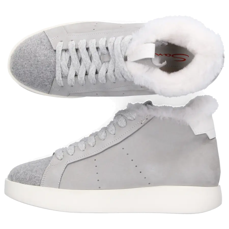 Santoni - Sneaker high 60726 Nubukleder Fellschaft grau - grau