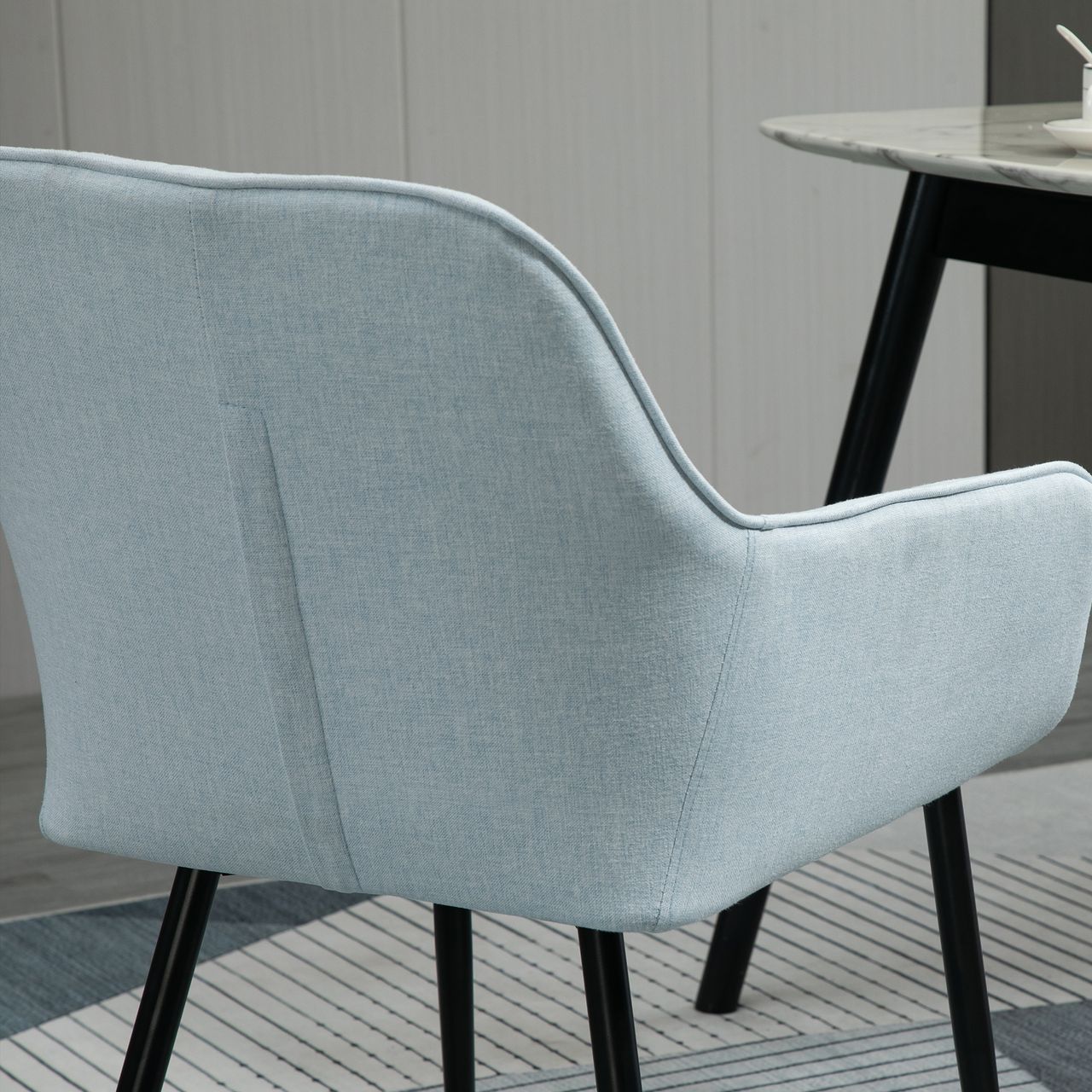 HOMCOM 2-teiliger Esszimmerstühle Essstühle Blau 59,5 x 56,5 x 81 cm