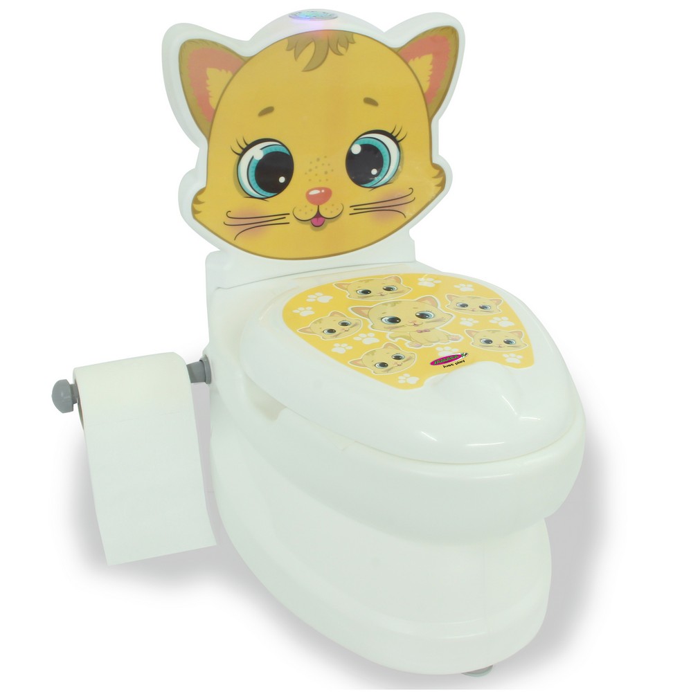 Jamara e.K. JAMARA-460955-Meine kleine Toilette Katze mit Spülsound und Toilettenpapierhalter