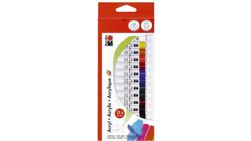 Marabu Acrylfarben 12er-Sortierung 144 ml