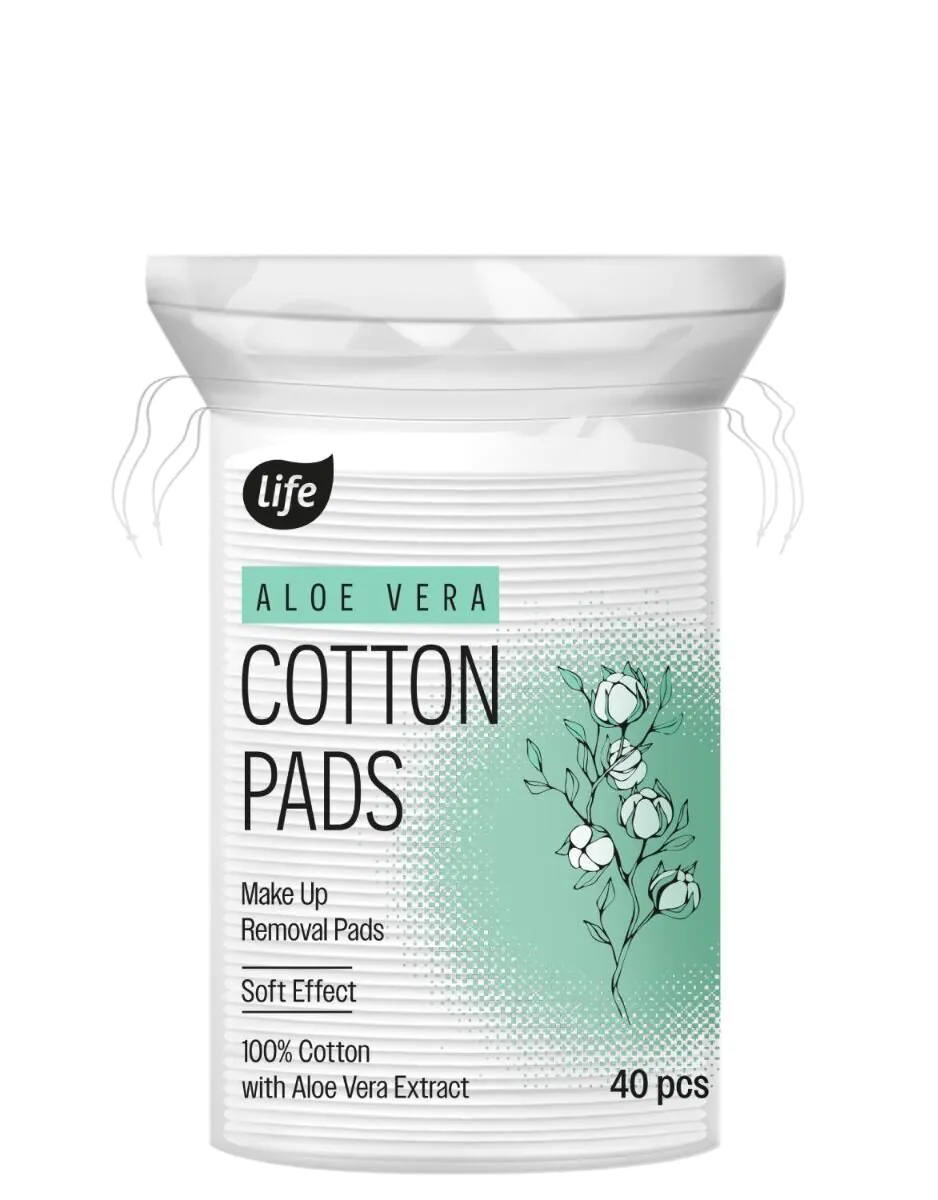 Life Aloe Vera kvadratni pamučni jastučići
