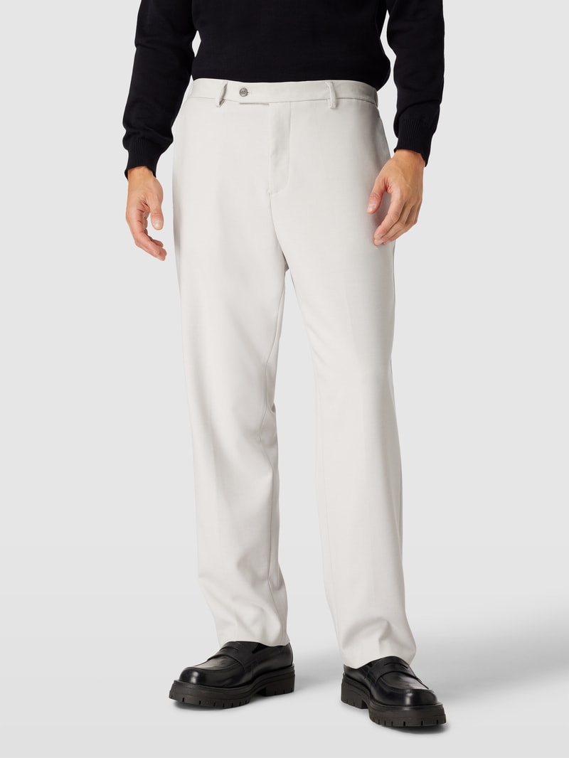 Stoffhose mit Gesäßtaschen in hellgrau