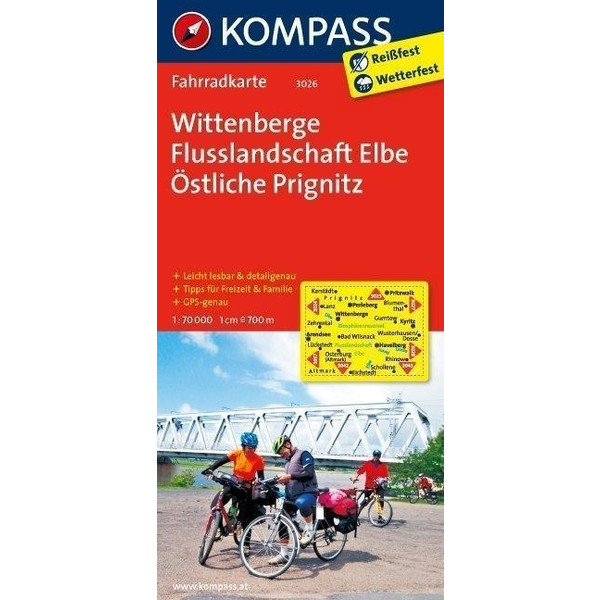 Wittenberge - Flusslandschaft Elbe - Östliche Prignitz 1 : 70 000 - Fahrradkarte