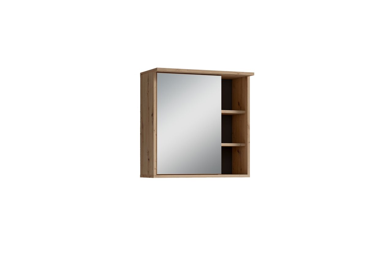byLiving WELLNESS Spiegelschrank, Breite 60 cm, Eiche-Optik, Spiegelglas