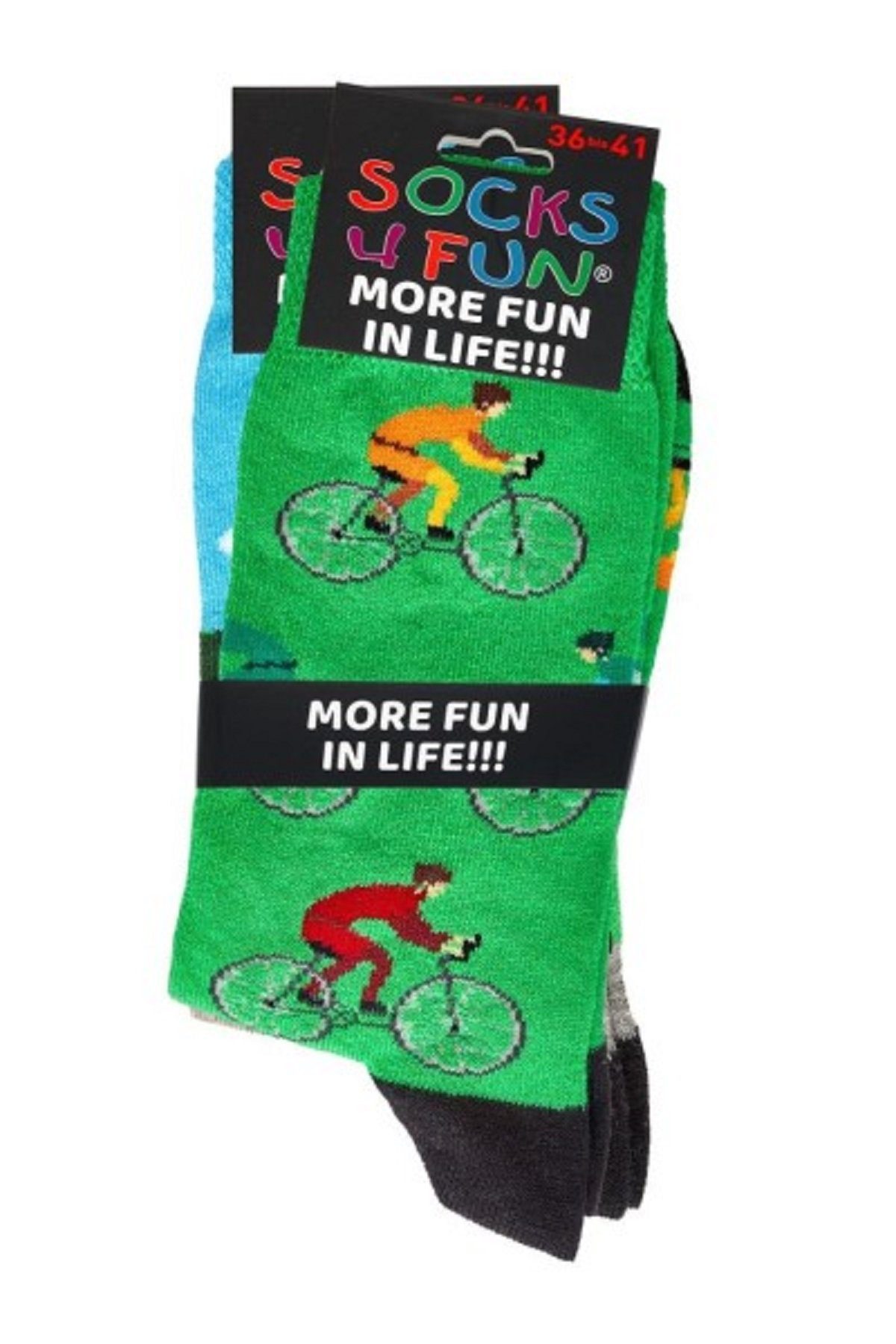 Socks 4 Fun Freizeitsocken Socks 4 Fun Motivsocken Radsport 2-er Bündel (2 Paar, 1-Paar, 2 Paar)