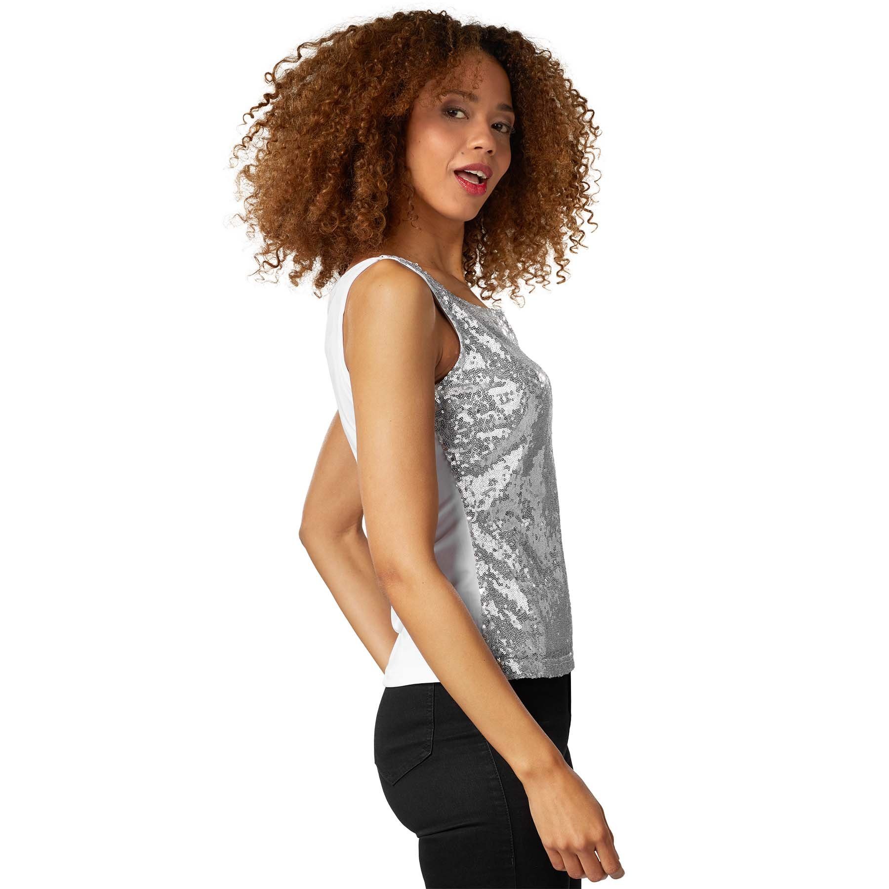 dressforfun T-Shirt Pailletten-Träger-Top Rundhals