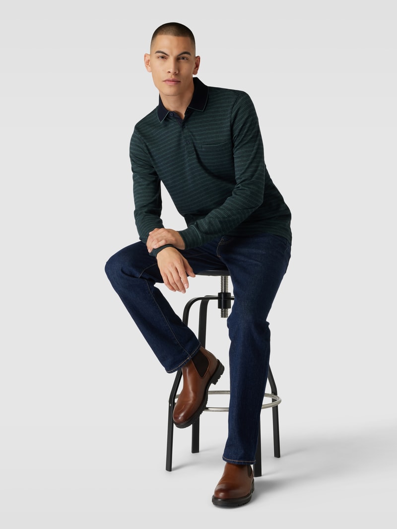 Poloshirt mit Streifenmuster in khaki