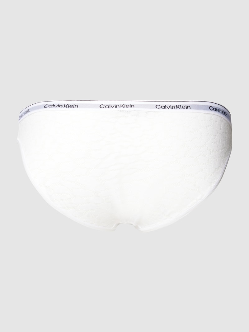 Slip mit Label-Bund in weiß