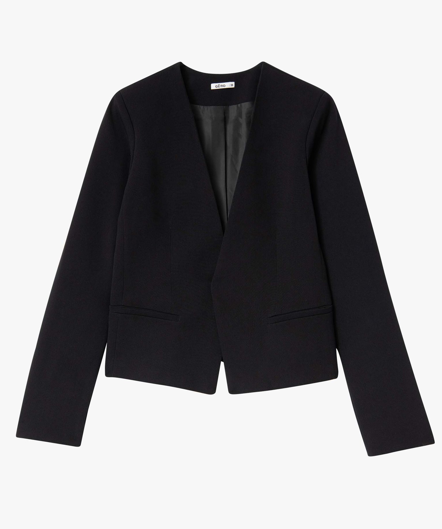 Veste femme coupe courte forme croisée noir | GEMO