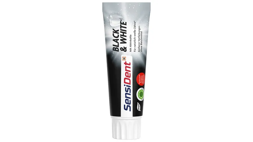 SensiDent Zahncreme Black & White Aktivkohle 75 ml